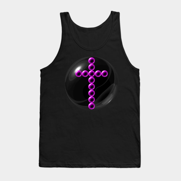 Pink Cross in Glass Ball Tank Top by The Black Panther